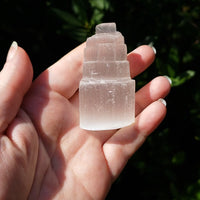 Selenite Crystal Tower for Cleansing and Charging - Mini Satin Spar