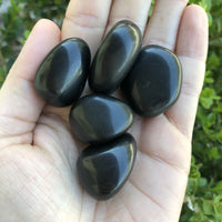 Black Agate Natural Tumbled Gemstone - Single Stone