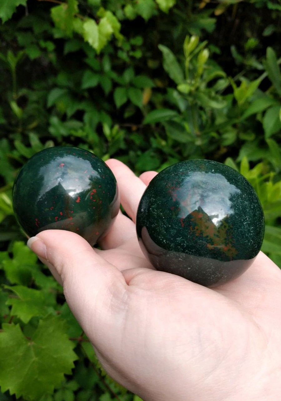 Bloodstone Gemstone Orb Sphere - Multiple Sizes!