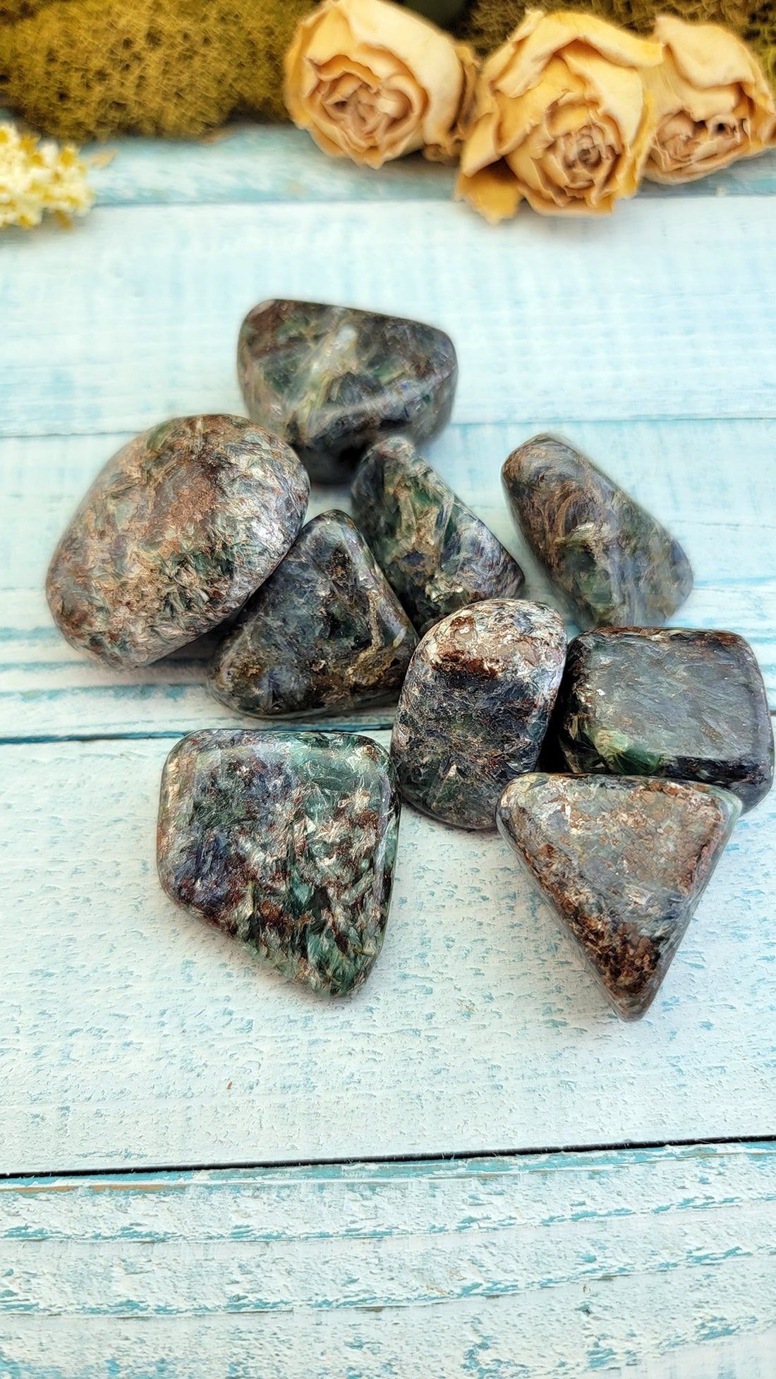 Blue Green Kyanite Tumbled Gemstone