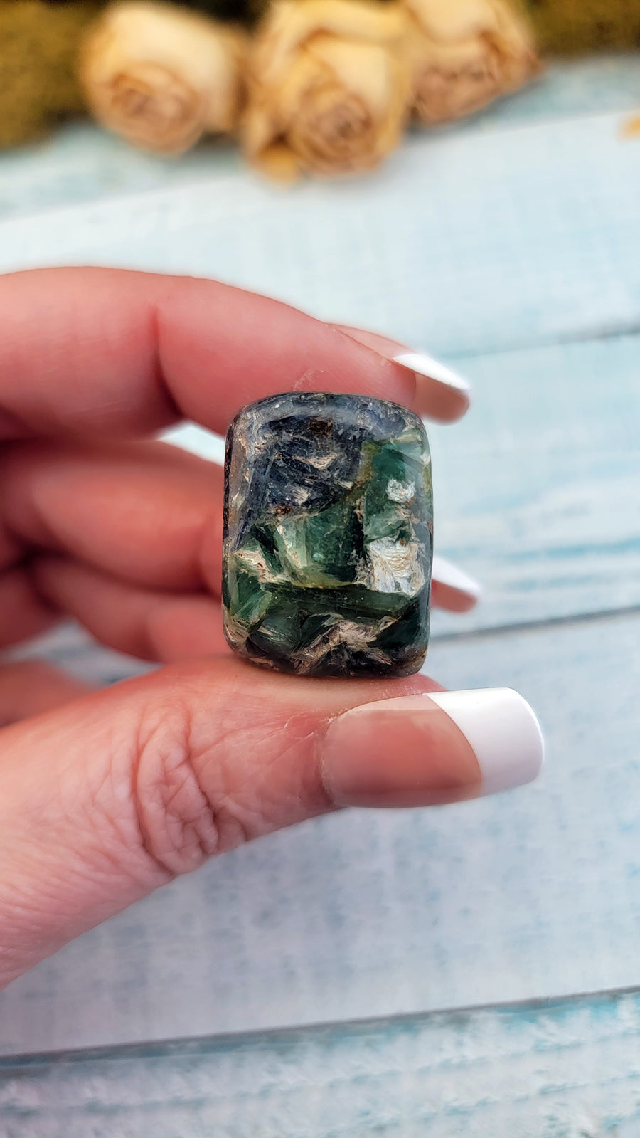 Blue-Green Kyanite Tumbled Stone
