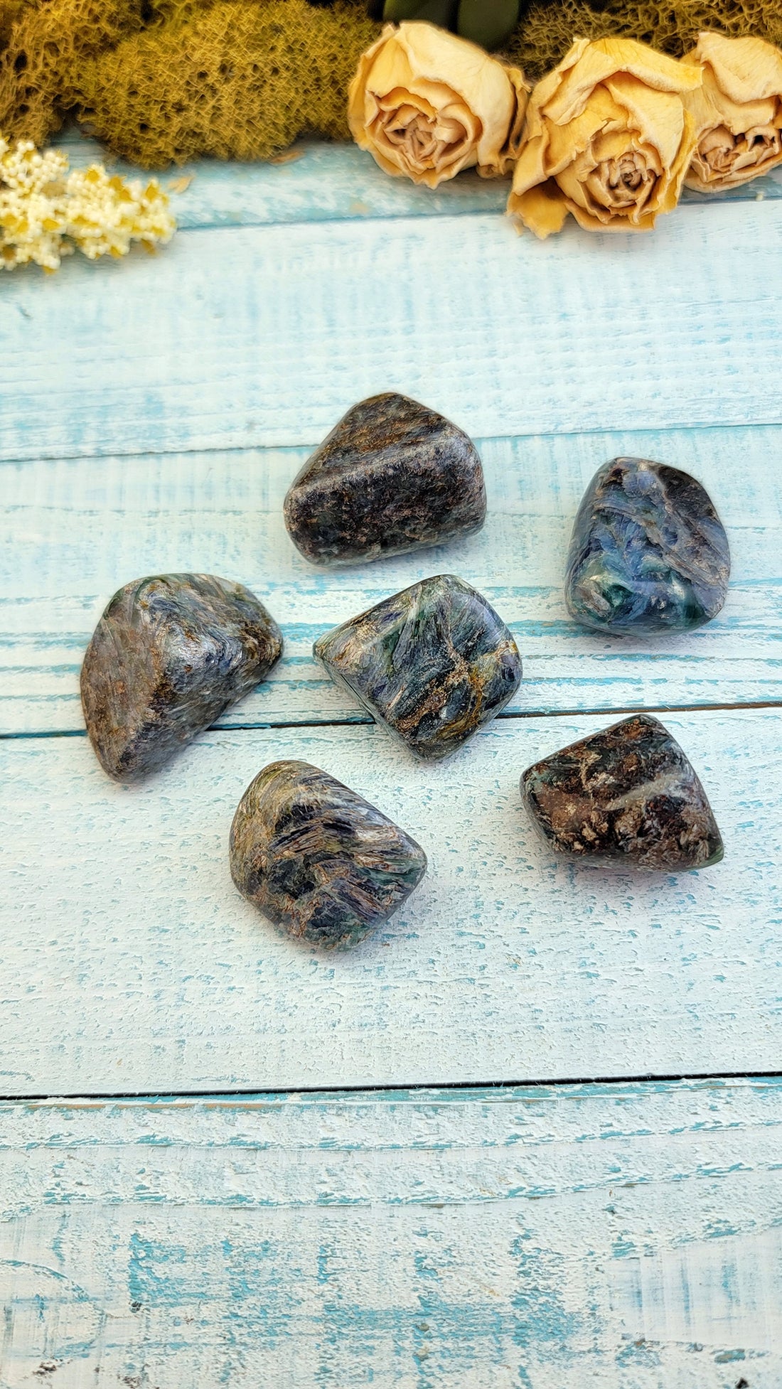 Blue Green Kyanite Tumbled Gemstones