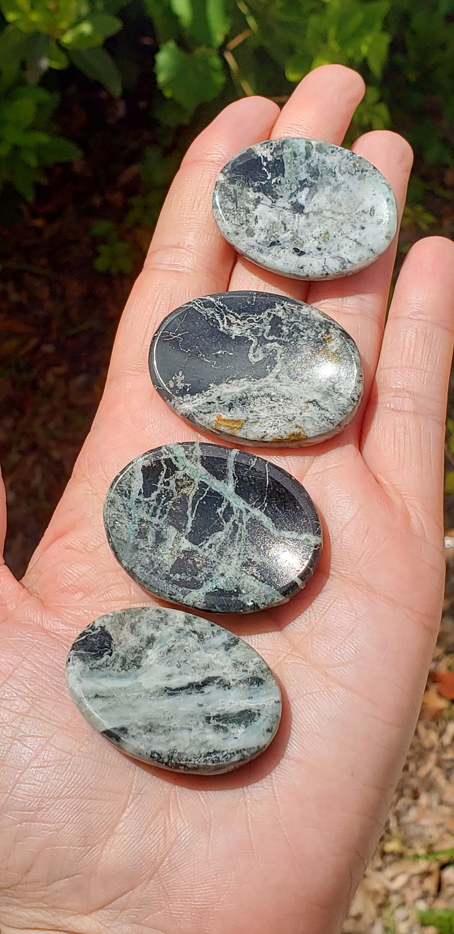 Blue Opal Gemstone Meditation Palm Stone Worry Stone