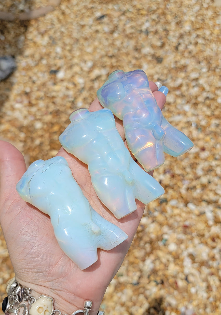 Opalite Gemstone Male Body of the Father Polished Carving - Sacred Totem