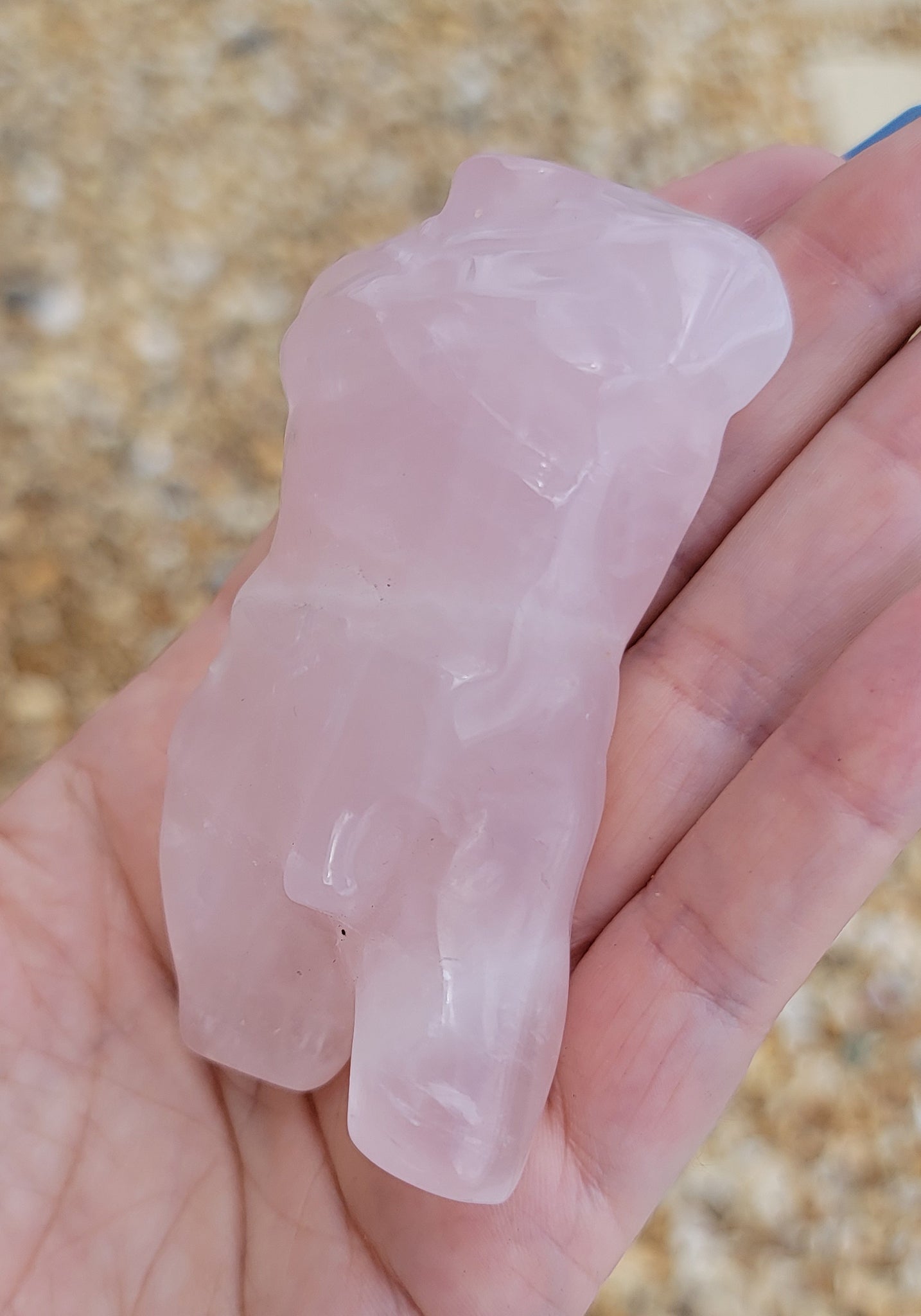 Rose Quartz Gemstone Male Body of the Father Polished Carving