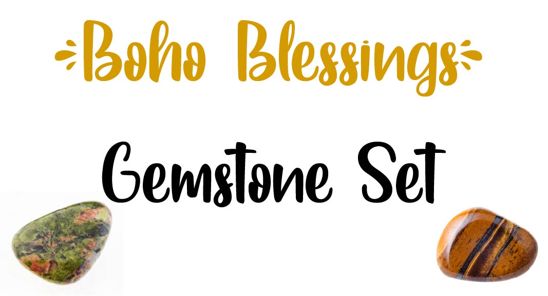 Boho Blessings Gemstone Pocket Stone Set | Crystal Gemstone Shop.