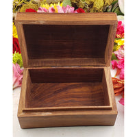 Om Carved Wood Storage Box 2