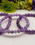 Amethyst Natural Gemstone 6-8mm Bead Bracelet | Crystal Gemstone Shop.
