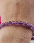 Amethyst Natural Gemstone 6-8mm Bead Bracelet | Crystal Gemstone Shop.