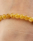 Golden Rutilated Quartz Natural Gemstone 6-8mm Bead Bracelet 
