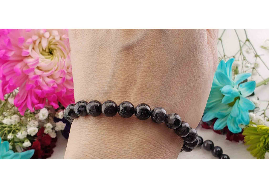 Indigo Gabbro Merlinite Natural Gemstone 8mm Bead Bracelet