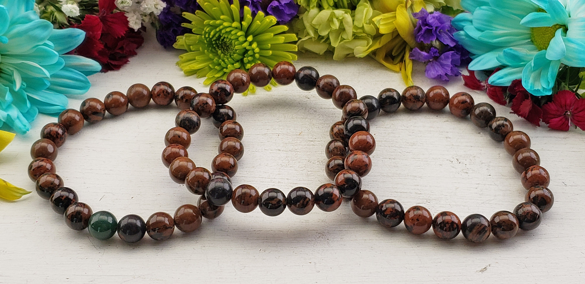 Mahogany Obsidian Natural Gemstone 8mm Bead Bracelet | Crystal Gemstone Shop.