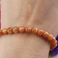 Peach Moonstone Natural Gemstone 5-7mm Bead Bracelet | Crystal Gemstone Shop.