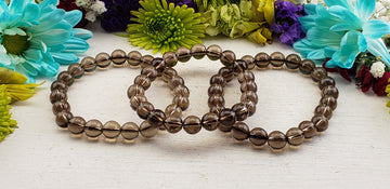 Smoky Quartz Natural Gemstone 8mm Bead Bracelet | Crystal Gemstone Shop.
