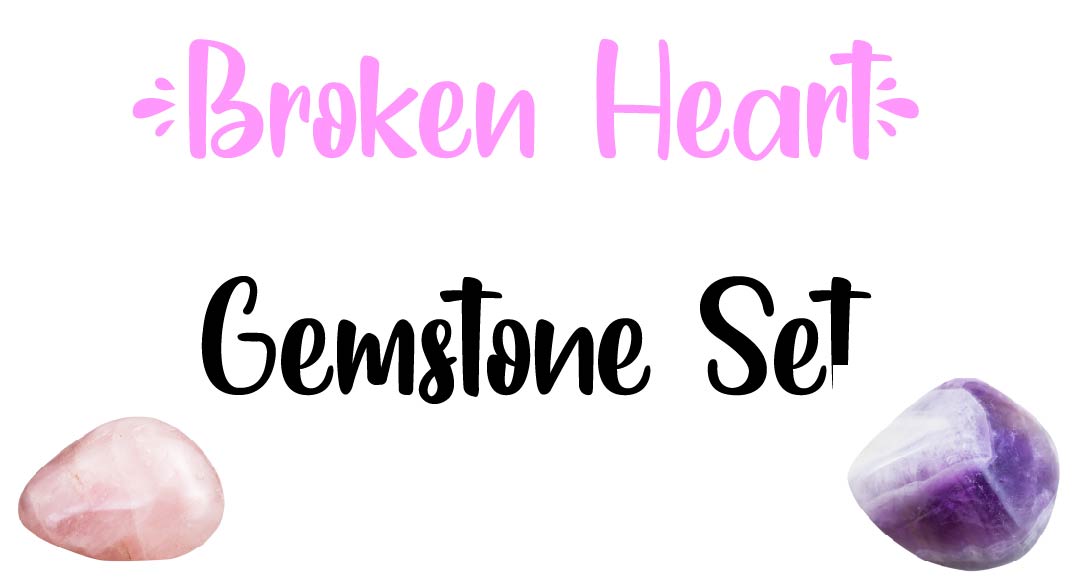 Broken Heart Gemstone Pocket Stone Set | Crystal Gemstone Shop.
