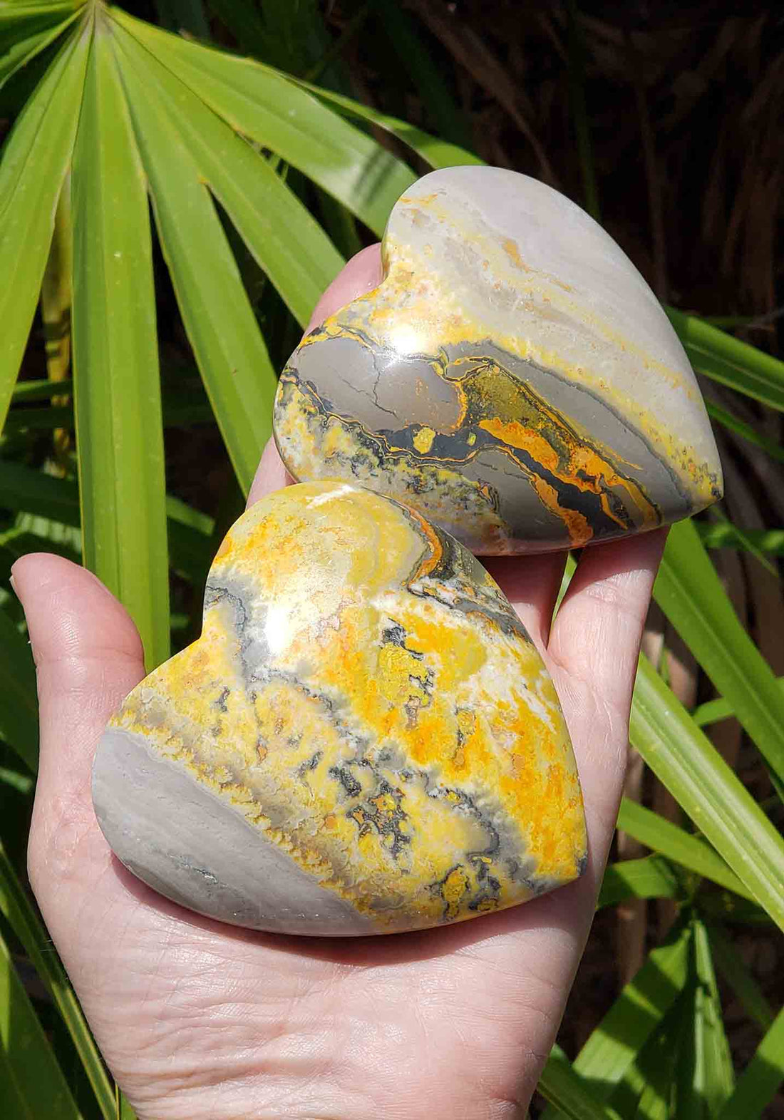 Heart Shaped Bumblebee Jasper Carving