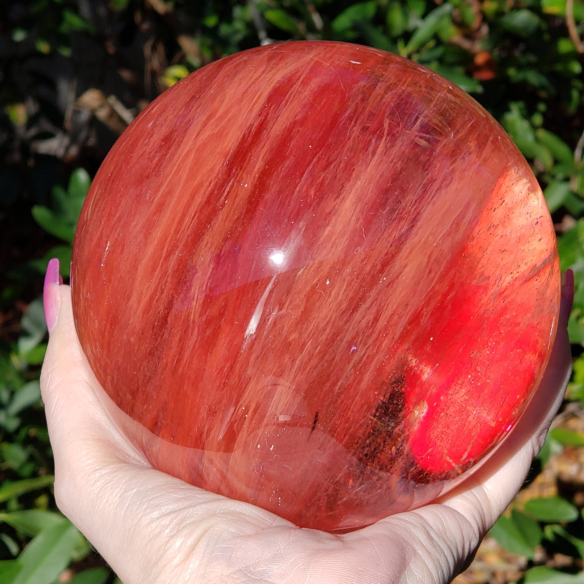 Cherry Quartz Polished Gemstone Sphere Orb 90-140mm | Crystal Gemstone Shop.