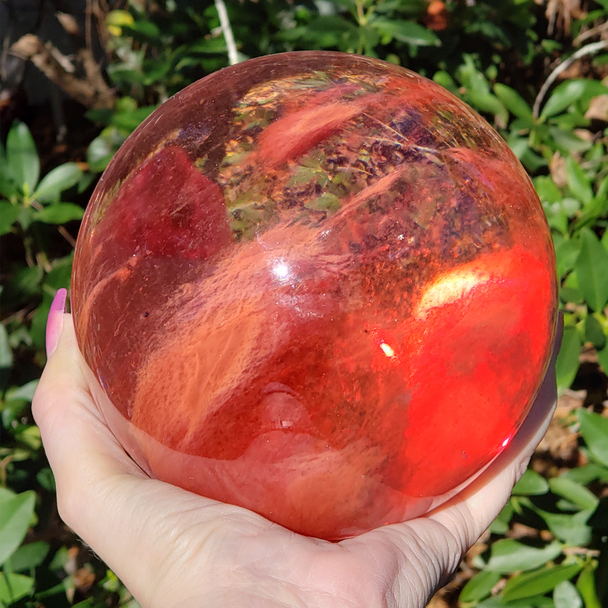 Cherry Quartz Polished Gemstone Sphere Orb 90-140mm | Crystal Gemstone Shop.