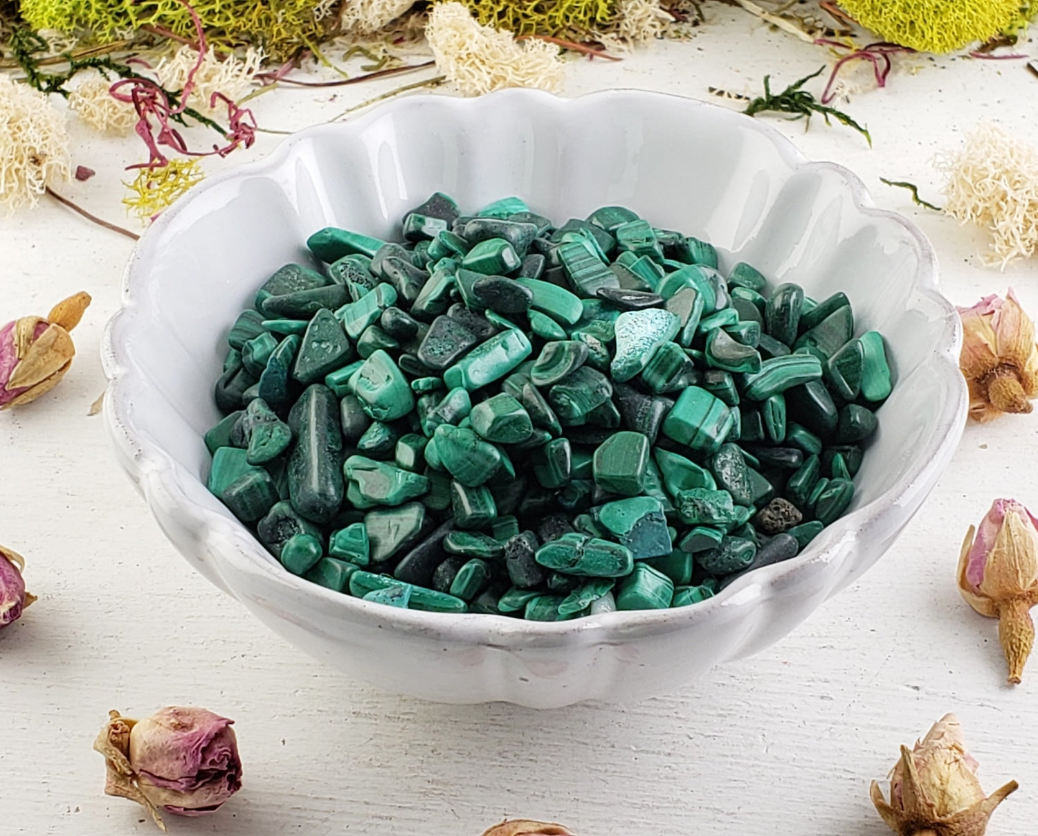 Malachite Gemstone Chips- 1 oz. Bag | Crystal Gemstone Shop.