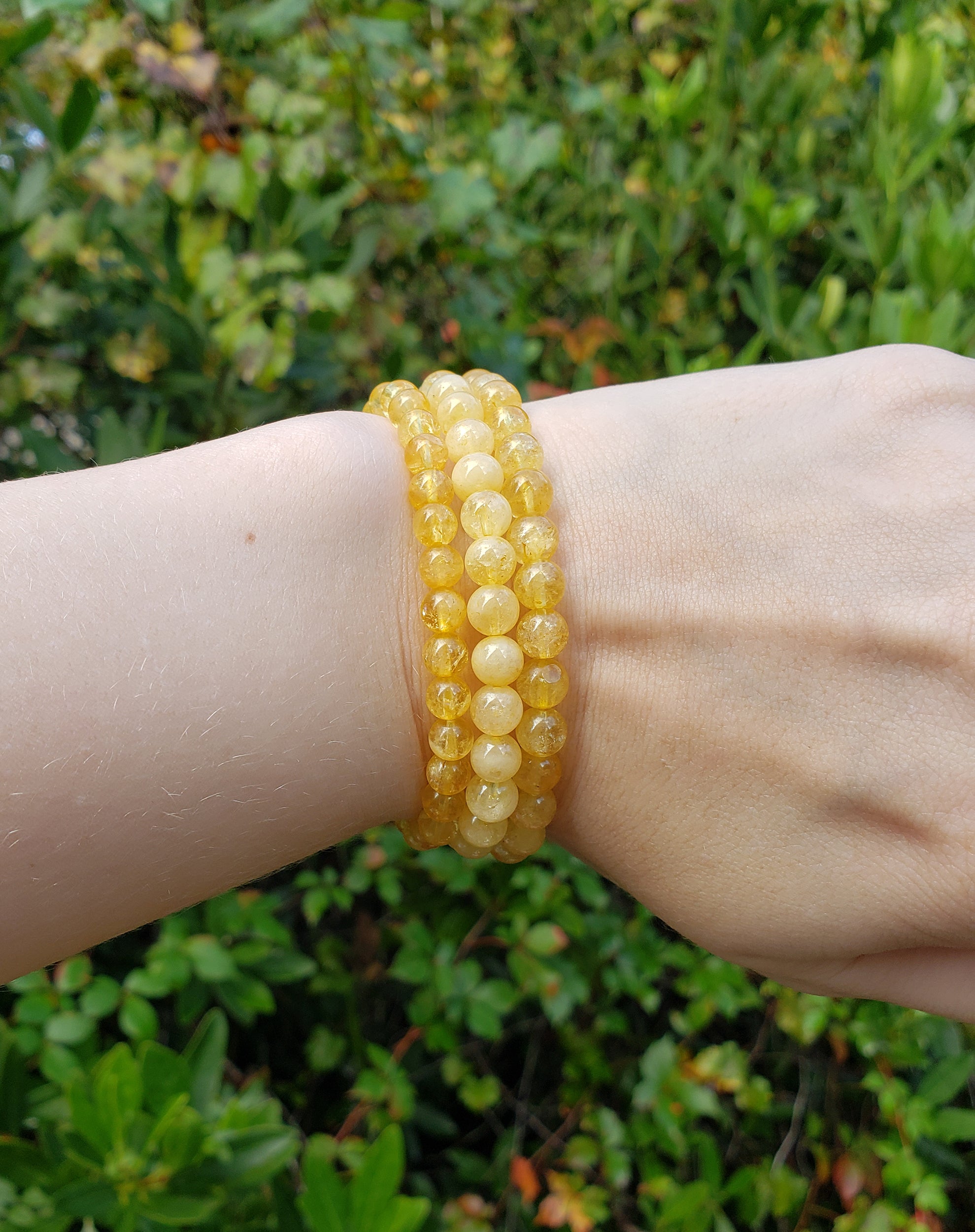 Citrine Natural Gemstone 6-7mm Bead Bracelet