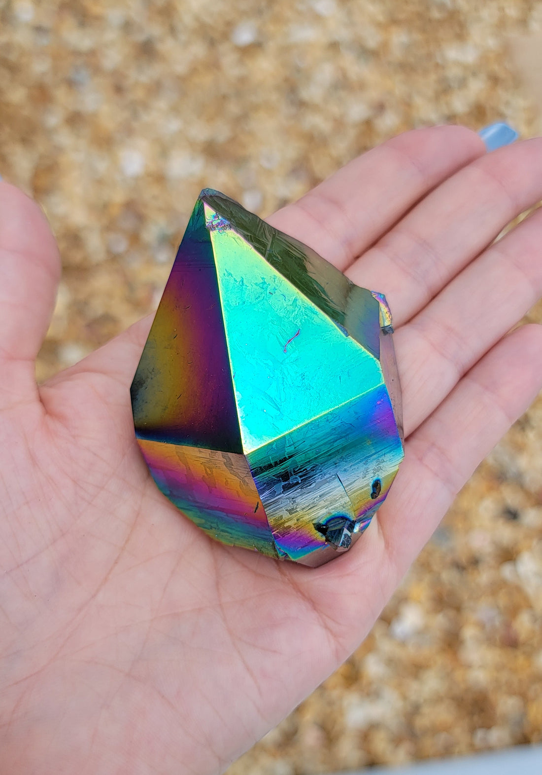 Titanium Rainbow Aura Quartz Gemstone Cluster