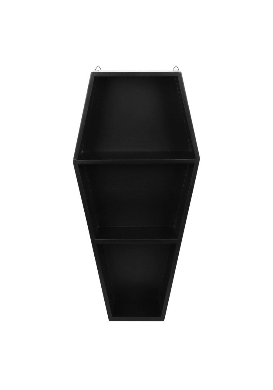 Black Coffin-Shaped Shelf for Displaying Gemstones 2
