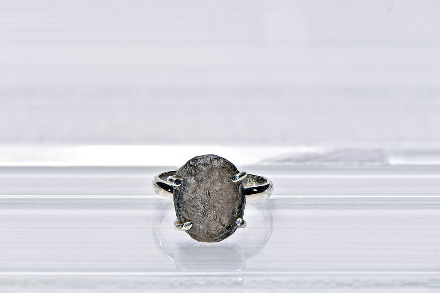 Colombianite Natural Gemstone Sterling Silver Ring - Close Up