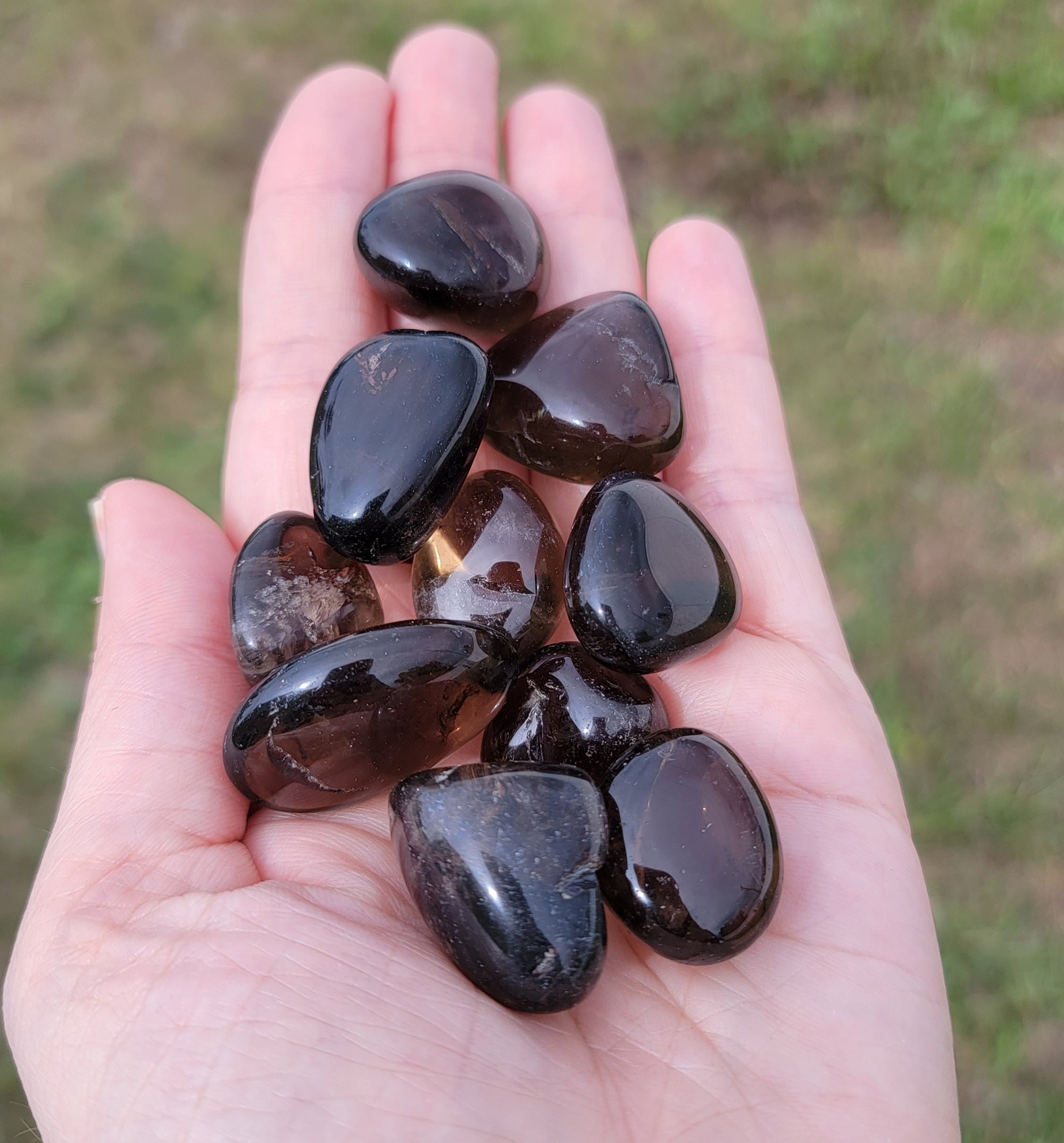 Dark Smoky Quartz Tumbled Gemstone - One Stone or Bulk Wholesale Lots