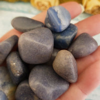 Blue Quartz Tumbled Gemstone - Small One Stone or Bulk Wholesale Lots - Video