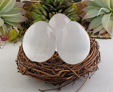White Selenite Polished Gemstone Egg - Stone of Support & Guidance!