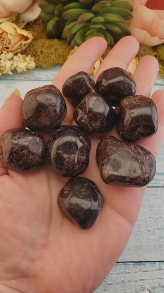 Garnet Natural Tumbled Gemstone - Video