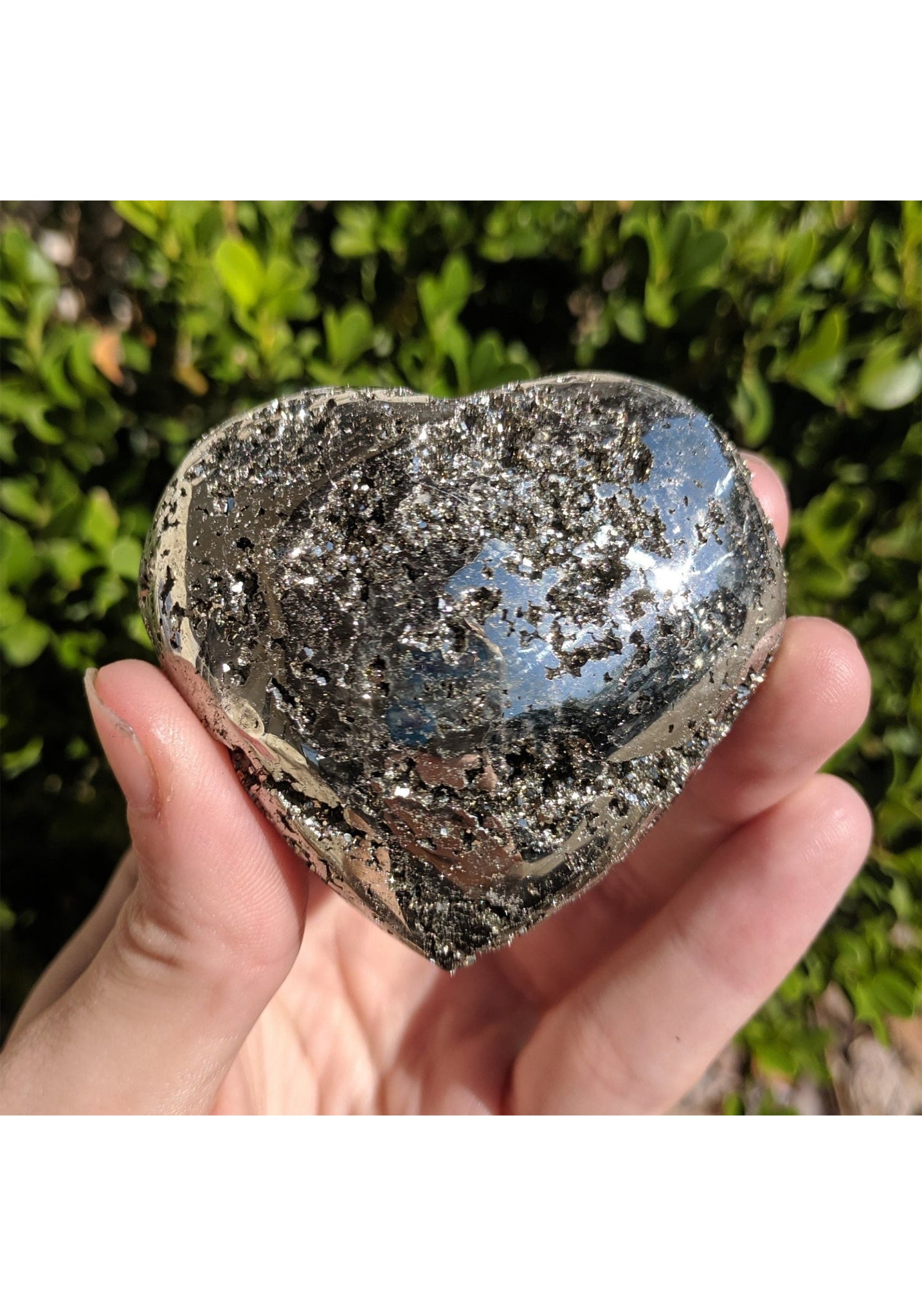 Pyrite Puffy Gemstone Heart 2
