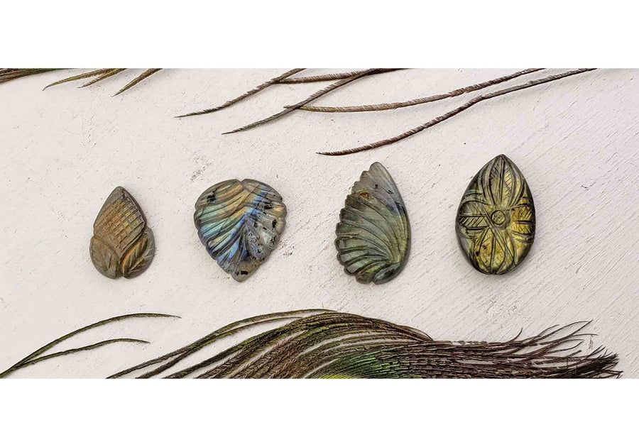 Labradorite Gemstone Cabochon Carving - Your Choice of Design 4