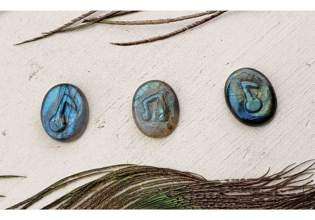 Labradorite Gemstone Cabochon Carving - Your Choice of Design 7