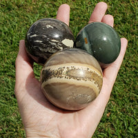 Fancy Jasper Gemstone Orb Sphere - Stone of the Ordered Mind - Multiple Sizes! 2