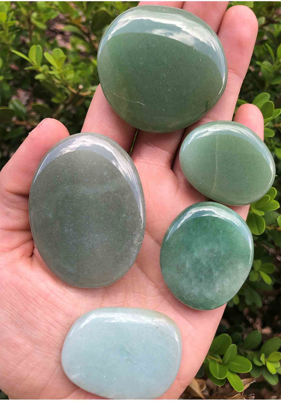 Luxuriously Green Aventurine Palm Worry Stone - Stone of Opportunity & Good Luck 7