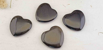 Gold Sheen Obsidian Gemstone Polished 45mm Flat Heart