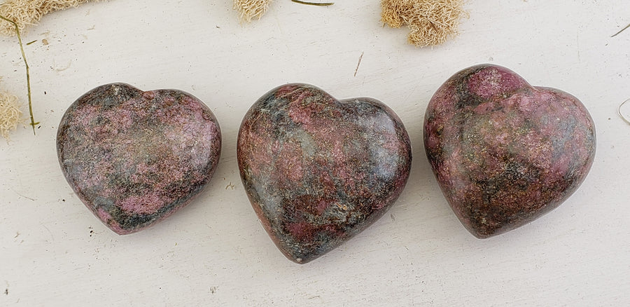 Ruby Kyanite Gemstone Heart Polished - Multiple Sizes!