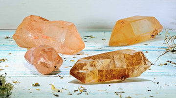 Natural Tangerine Quartz Crystal Raw Rough | Crystal Gemstone Shop.