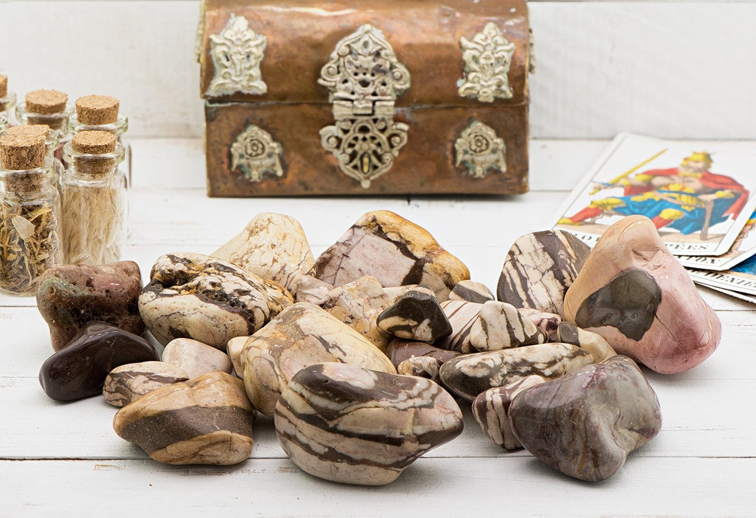 Brown Zebra Jasper Polished Tumbled Gemstone | Crystal Gemstone Shop.
