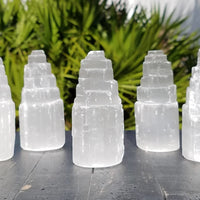 Selenite Gemstone Tower for Cleansing and Charging - Small