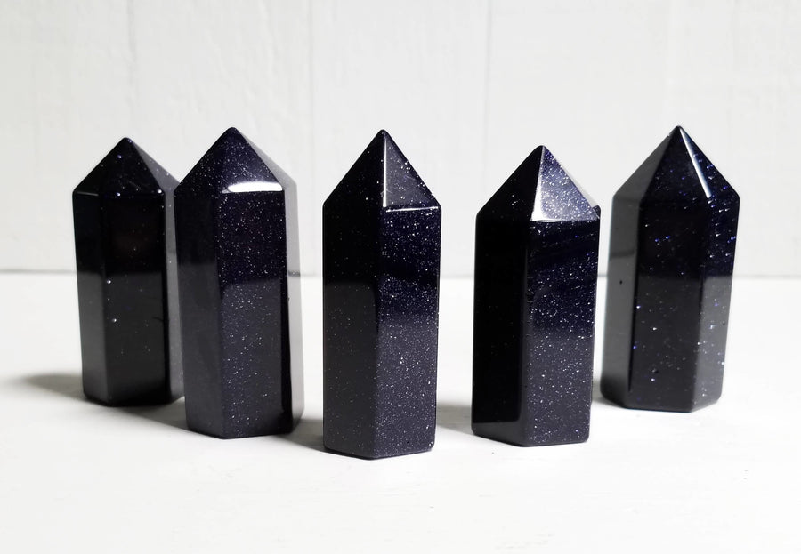 Blue Goldstone Gemstone Tower | Crystal Gemstone Shop.