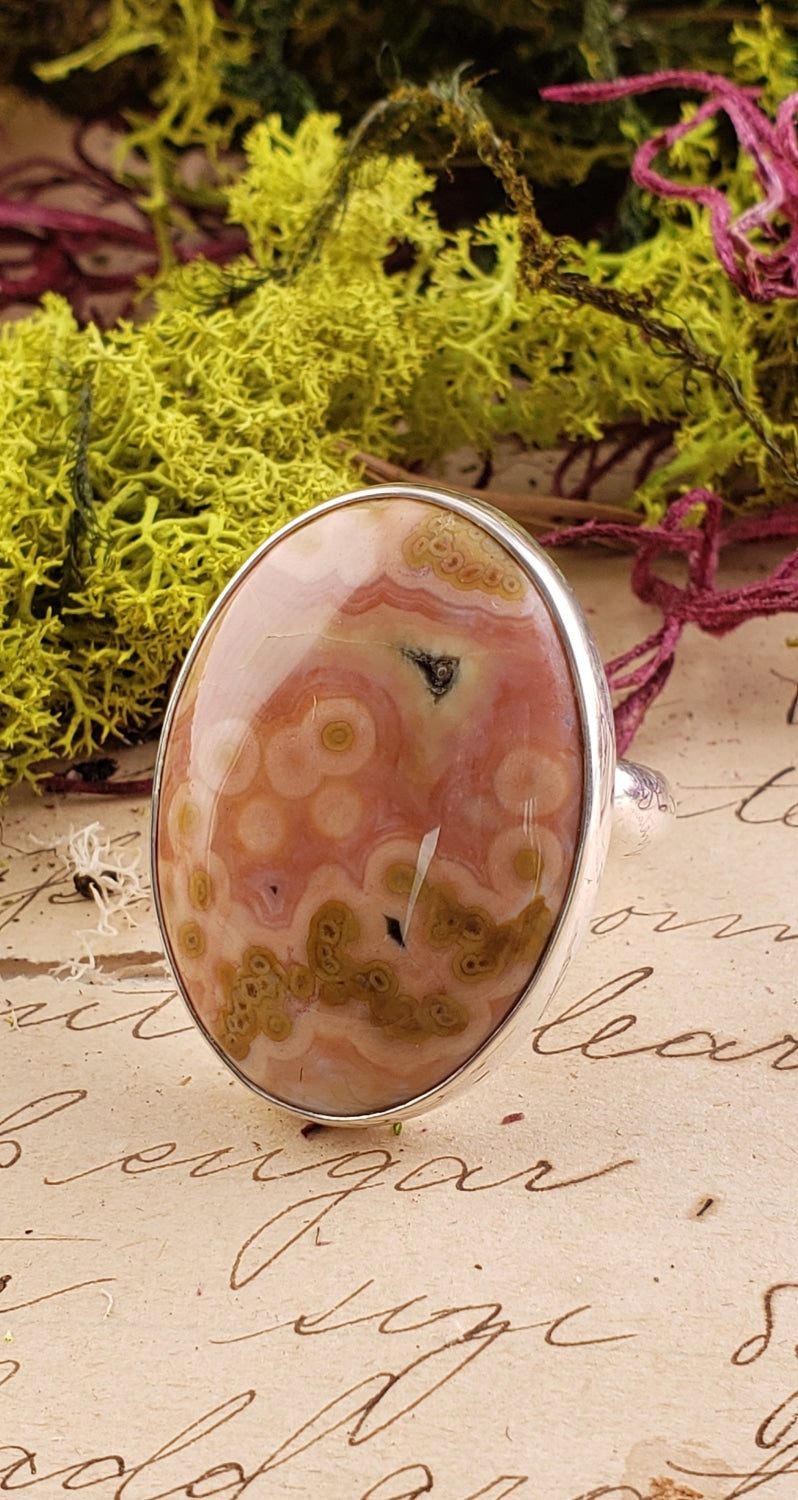 Ocean Jasper Gemstone Sterling Silver Ring | Crystal Gemstone Shop.