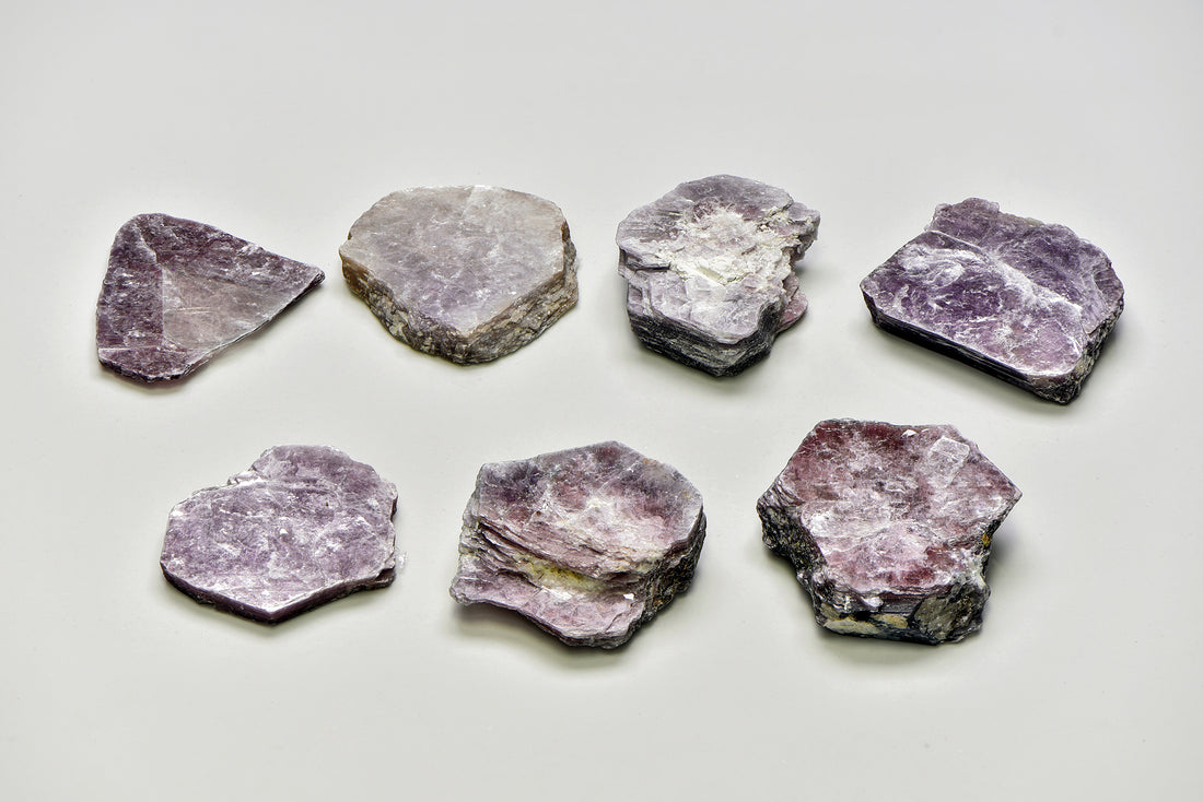 Lepidolite Medium - Pink Lithium Mica Gemstone Cleavage Slice - Single Stone