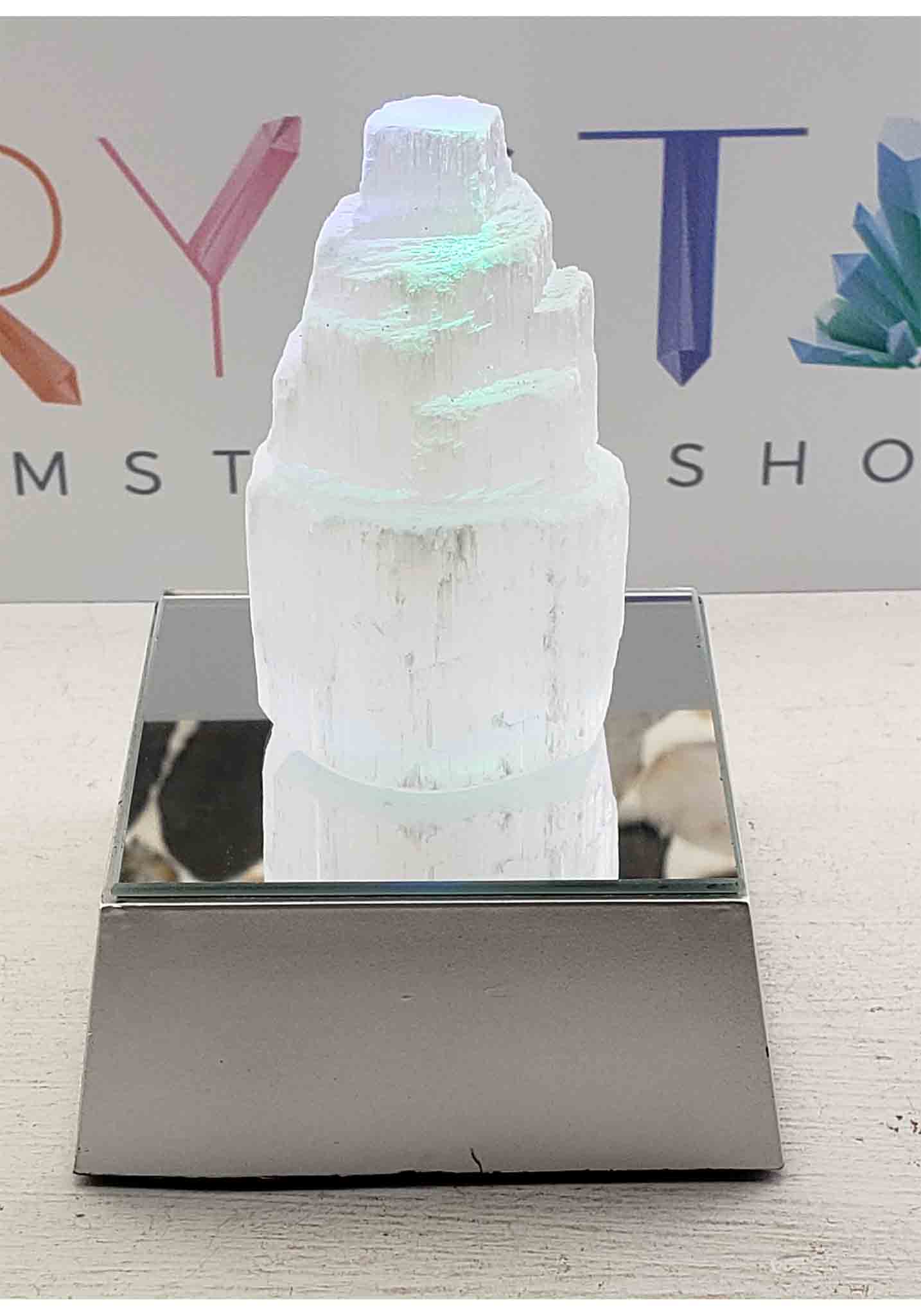 Lighted Base Display for Crystals &amp; Selenite