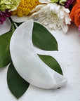 Selenite Natural Gemstone Crescent Moon | Crystal Gemstone Shop.