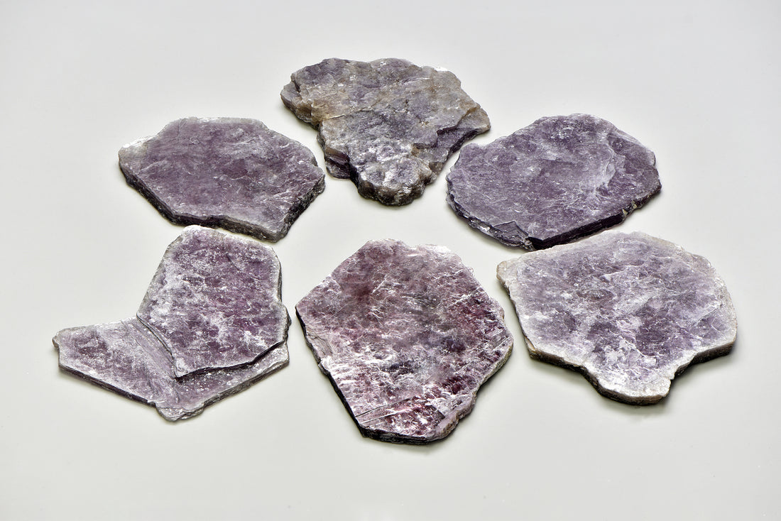 Lepidolite Lilalite Pink Lithium Mica - Natural Gemstone Cleavage Slice - Jumbo: [ 3" - 3.5" ]