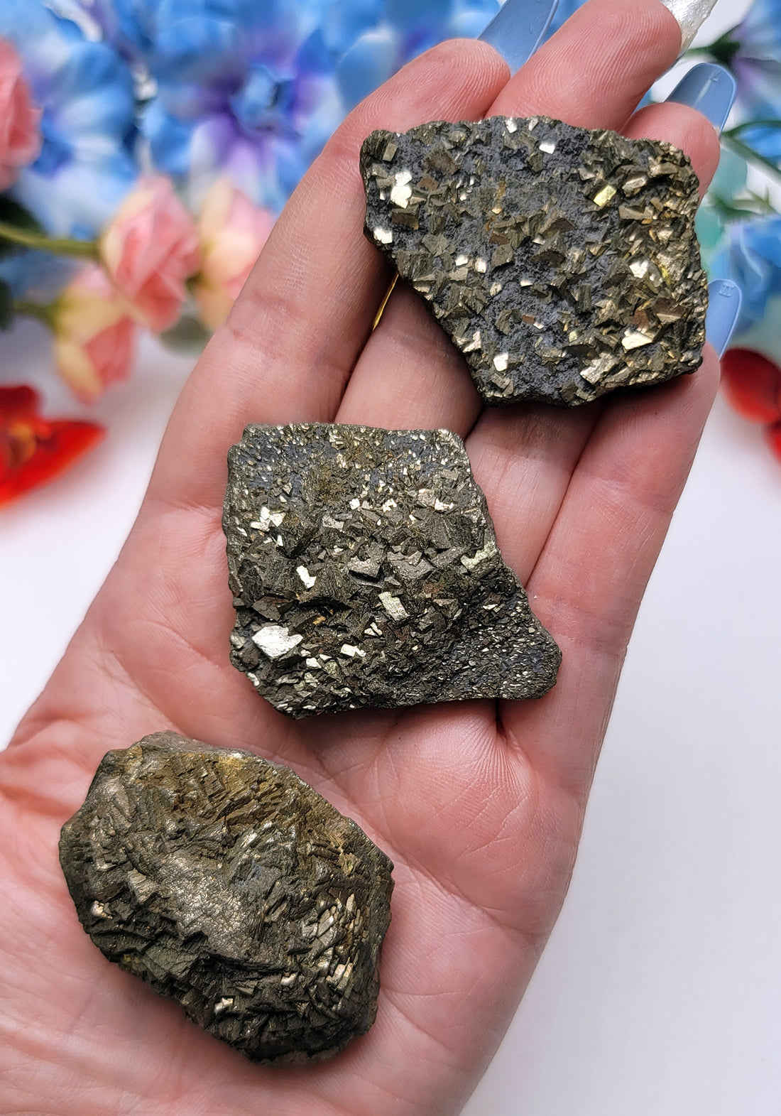 Pyrite Natural Gemstone Druzy Cluster - 1" - 2"