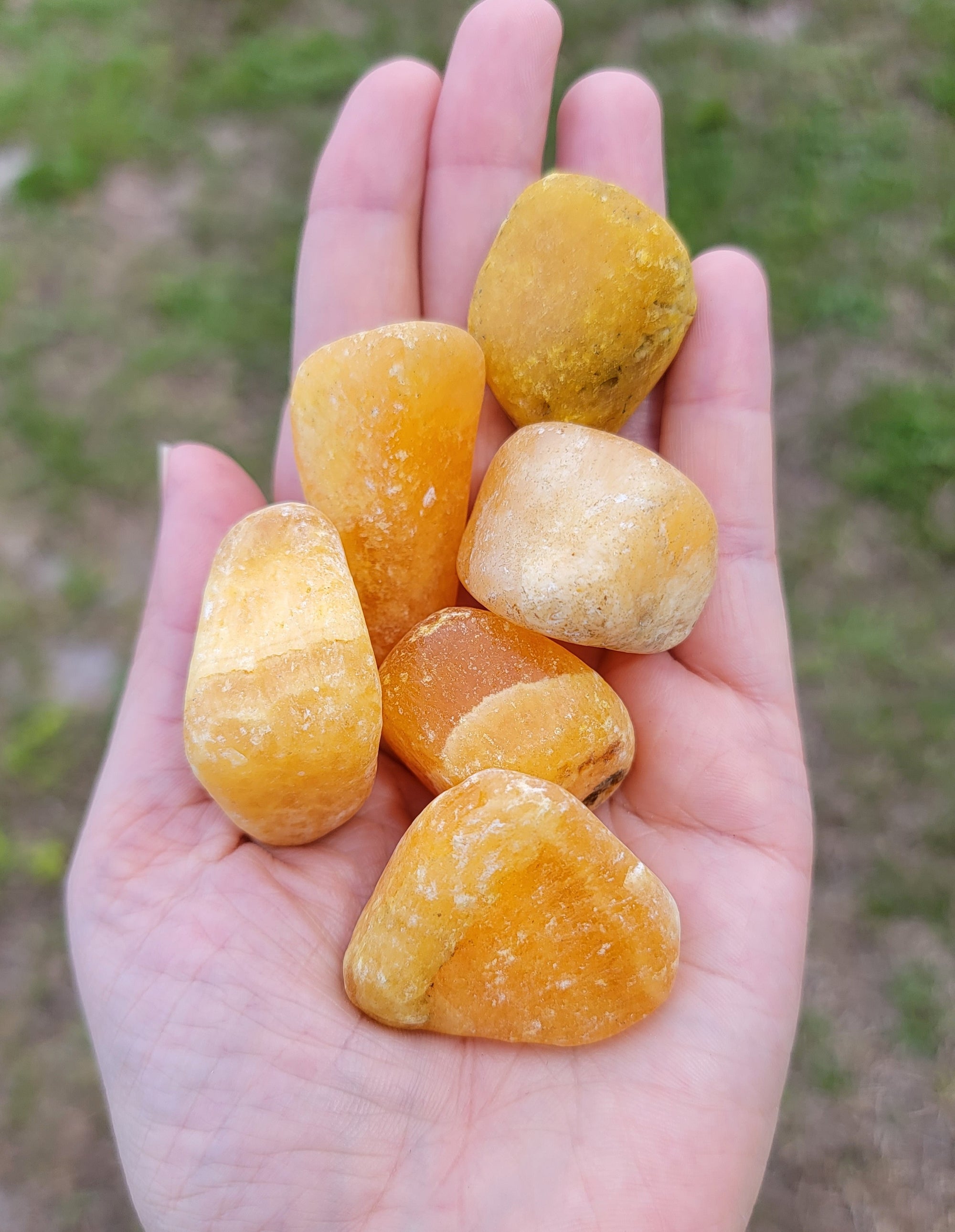 Jumbo Orange Calcite Tumbled Stone