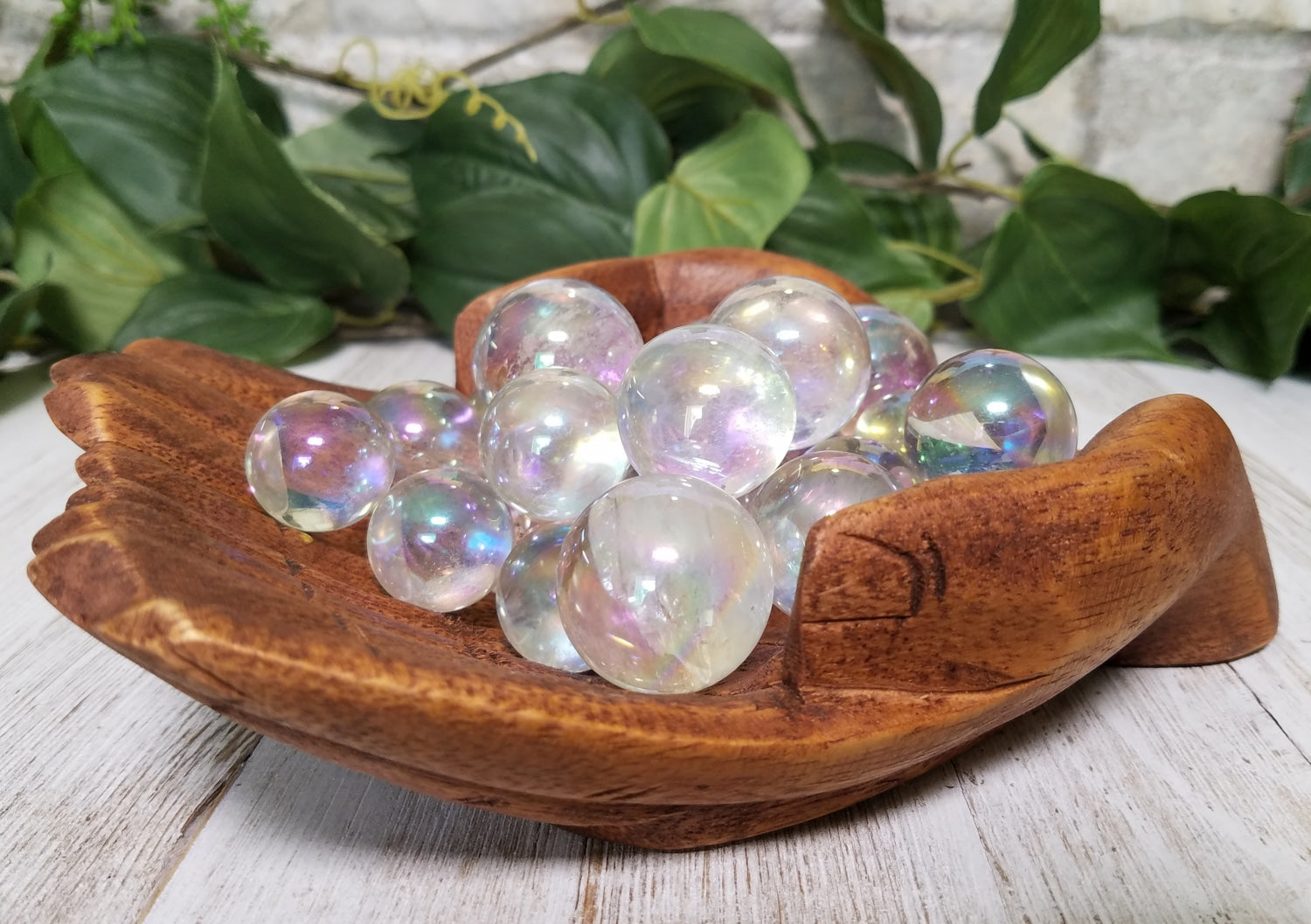 Angel Aura Quartz Gemstone Sphere Orb Marble 20-29mm | Crystal Gemstone Shop.